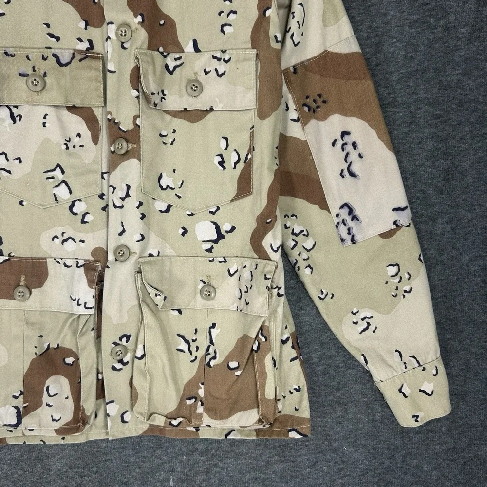 Vintage US Military Desert Chocolate Chip Camo Utility Shirt Mens S‎ Made in USA